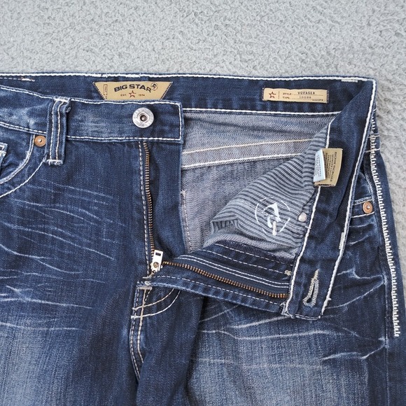 Big Star Voyager Loose Jeans 36x30 Blue Loose Distressed Baggy Grunge Y2K - Picture 6 of 16